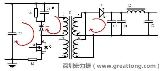 元件布局的時候，要優(yōu)先考慮高頻脈沖電流和大電流的環(huán)路面積，盡可能地減小,以抑制開關(guān)電源的輻射干擾