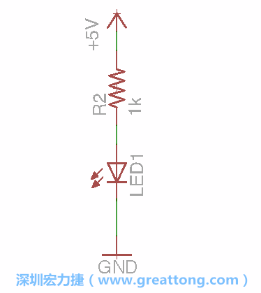 如圖所示放置一個開關(guān)（switch）、10K電阻器（10k resistor）和0.1μF的電容（0.1μF capacitor），并把開關(guān)的一端連到接地端上。