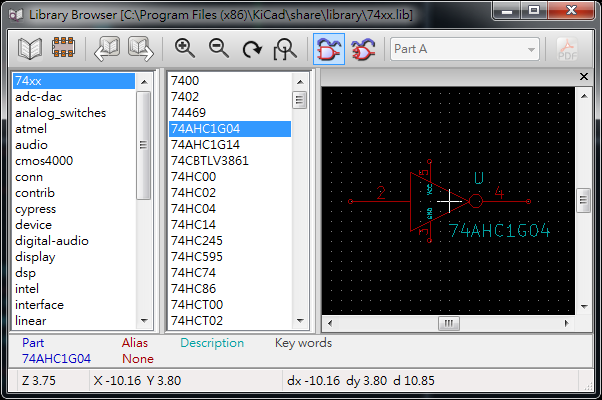  library 包含多個component (schematics symbol)。